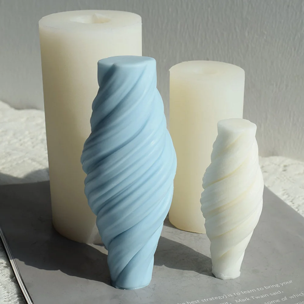 

Spiral Column Candle Mold DIY Chocolate Cake Handmade Soap Plaster Resin Silicone Mould Home Decoration Ornaments 2023 New