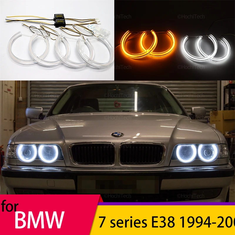 

White Yellow Halo Ring Angel Eyes Turn Signal LED for BMW 7 series E38 1994-2001 728i 728iL 730i 730iL 735i 735il 740i 740il
