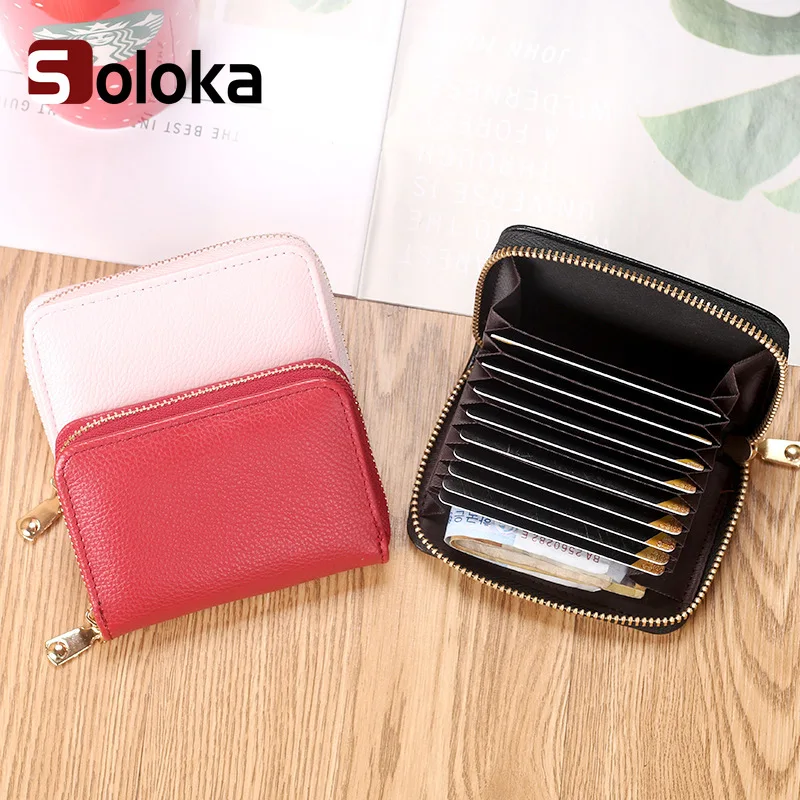 

Solid Color Litchi Pattern Expanding Card Holder Women's ID Position Card Bag Card Holder Coin Purse Versatile Bag