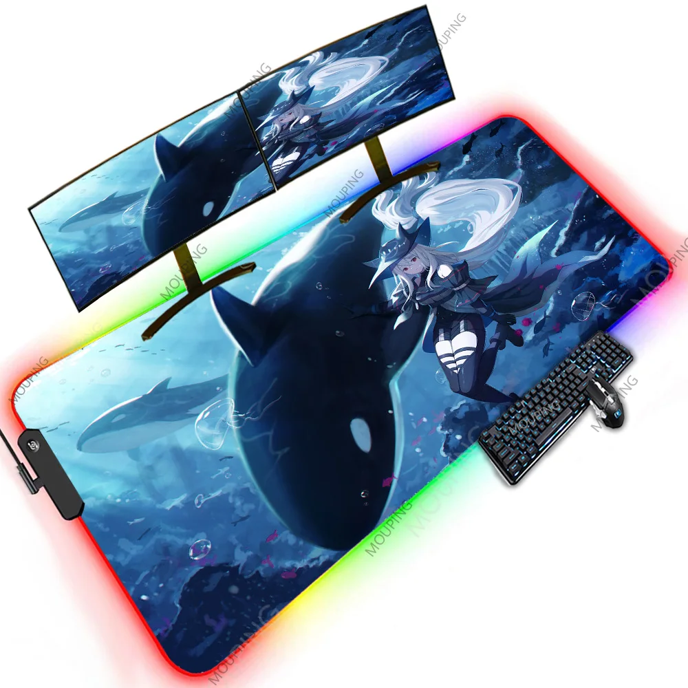 

Xxxxl Anime Accessories Pc Gaming Mousepad Arknights Desktop Computer LED Gamer Decoration RGB Deskmat Custom Keyboard Carpets