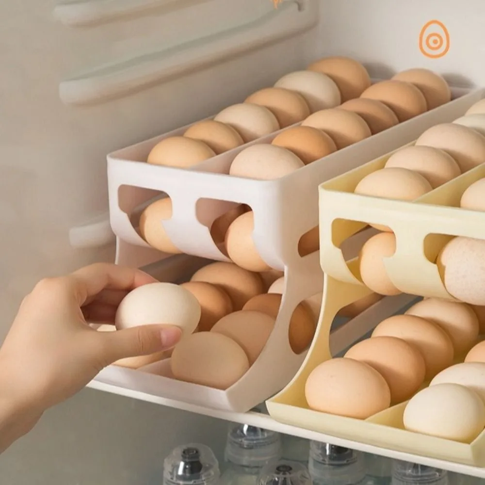 Новый органайзер-слайдер автоматический двухъярусный ролик для яиц большая