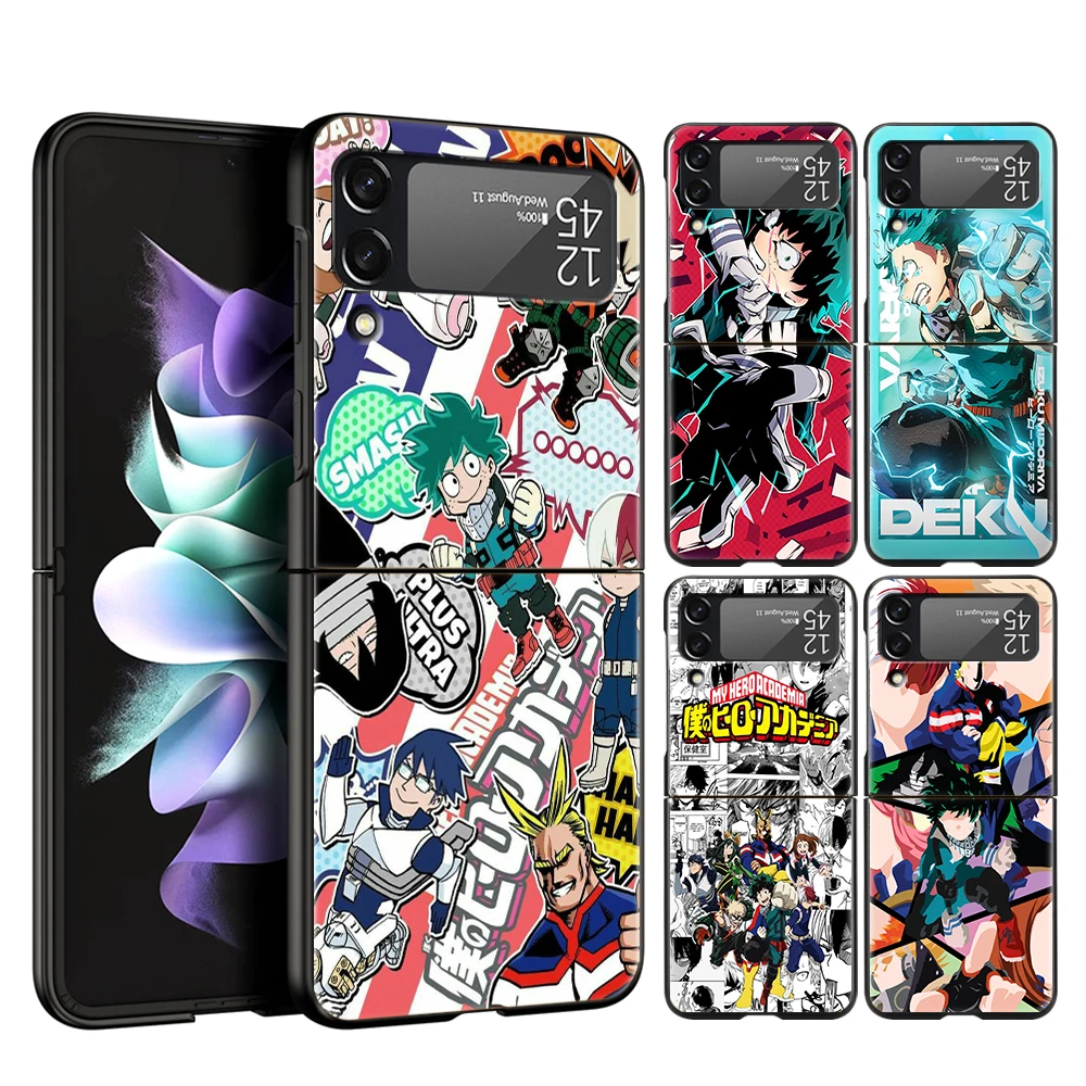 

Anime My Hero Academy MHA For Samsung Galaxy Z Flip 4 Bag Black Phone Cover For Galaxy Z Flip 3 Case Shockproof Hard PC Shell