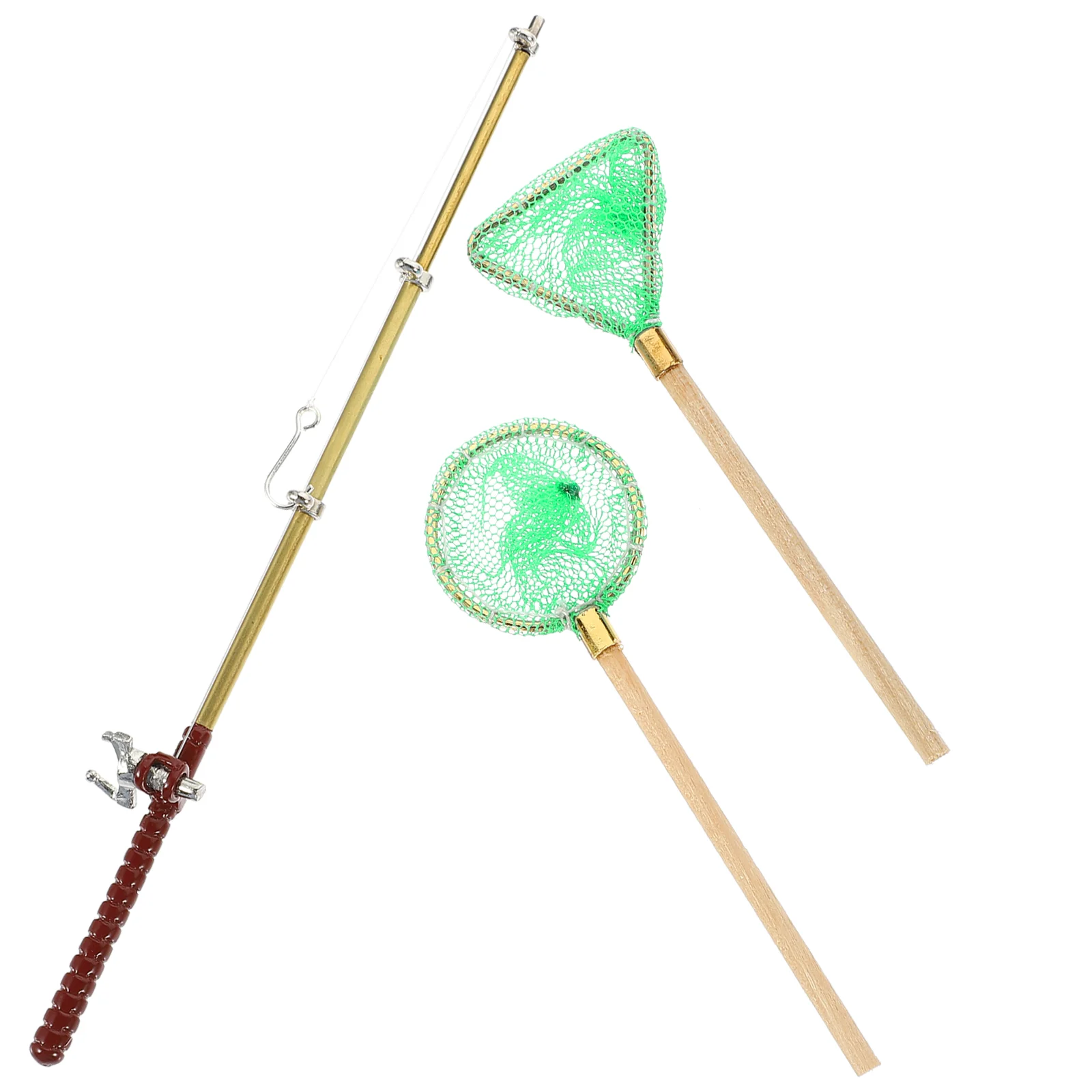 Мини-удочка игрушечный дом украшение модель набор поставка сеток миниатюрный