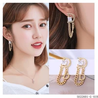 fashion new dlassic letter d metal chain dangle earrings for women with exquisite crystal unusual jewelry gift accessories