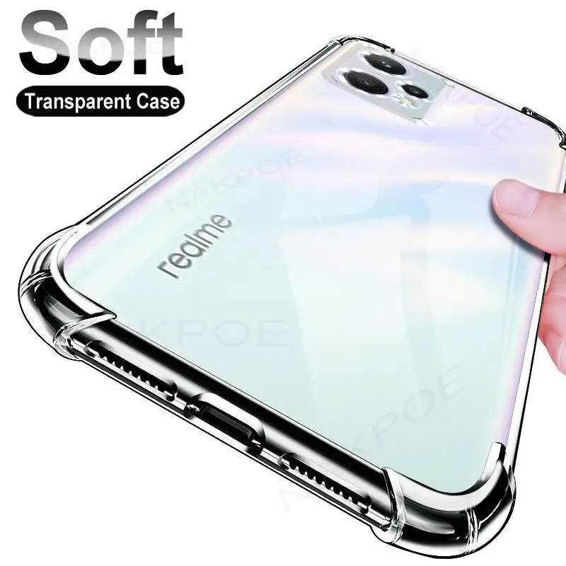Прозрачный чехол для телефона, силиконовая задняя крышка для Realme 7 8 9 10 Pro C11 C12 C15 C17 C20 C21 C25 C30 C31 C33 C35, противоударный чехол