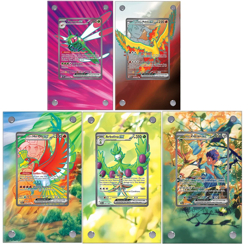 Фото Витрина для коллекционных карточек Yanmega Moltres Zacian Extended Art, подставка для карточек с расширенной росписью, аниме-витрина (без карточек) №2