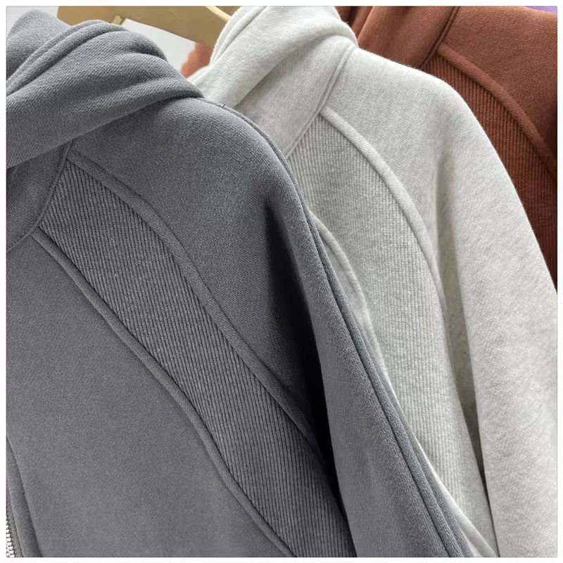 Lulu SCUBA Women Yoga Solid Sports Pullover Hooded Sweater Autumn Winter Warm Windproof Plush Outdoor Loose Easy Fashion Hoodie