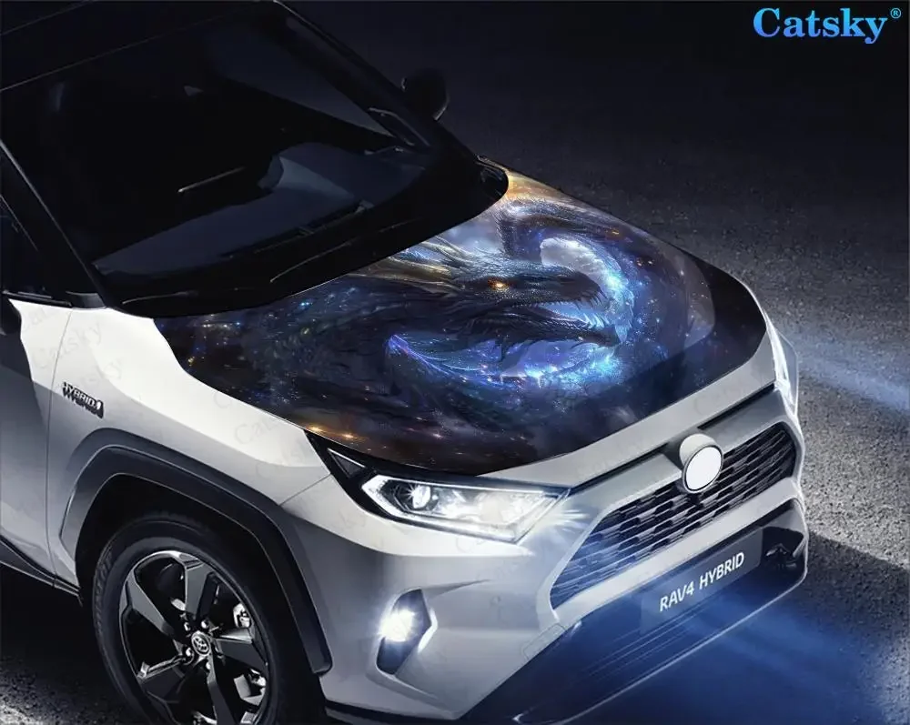 Виниловая пленка с рисунком дракона летающего в космосе