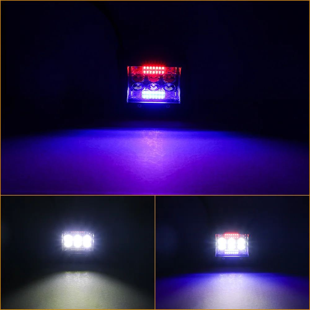 Светодиодные комбинированные рабочие фары прожектор 36 Вт 60 72 для мотоцикла