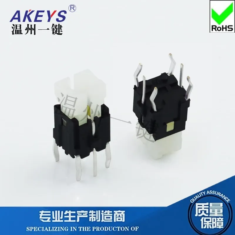 

10 шт TS-H006 С фотографическим переключателем Φ 6-контактный вертикальный переключатель с подсветкой 6*6*11