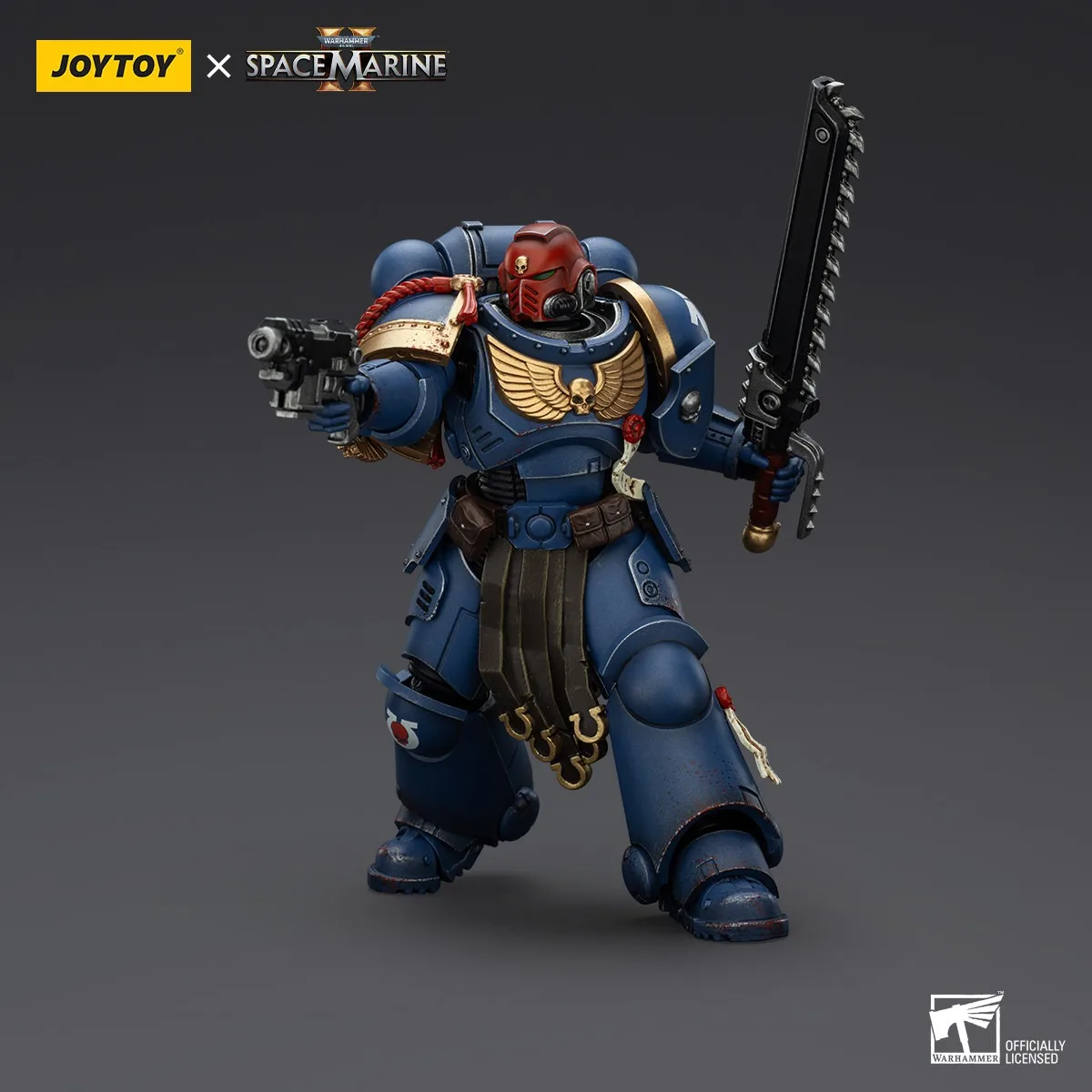 Фото Аксессуары: Фигурки Joytoy Warhammer 1/18, Ультрамарин, сержант Гадриэль - коллекционное издание, модель игрушки, подарок для мальчиков, 3,75 дюйма. №1