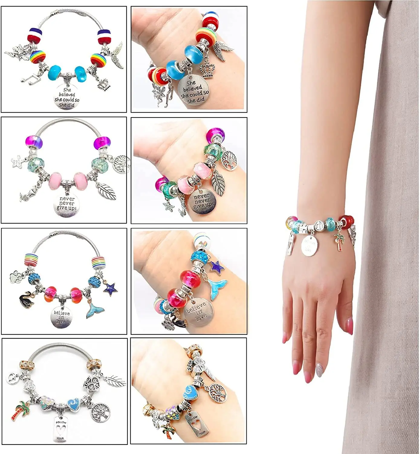 

Jewelry Necklace Bracelet Jewelry Accessory Kit Crystal Cartoon Kids DIY Handmade Jewelry Unicorn Box
