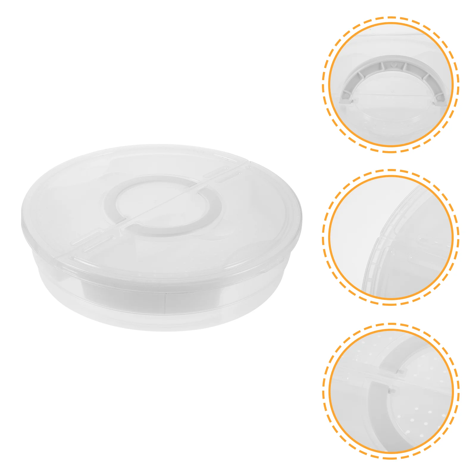 Пластиковая круглая прозрачная портативная коробка для хранения пирогов