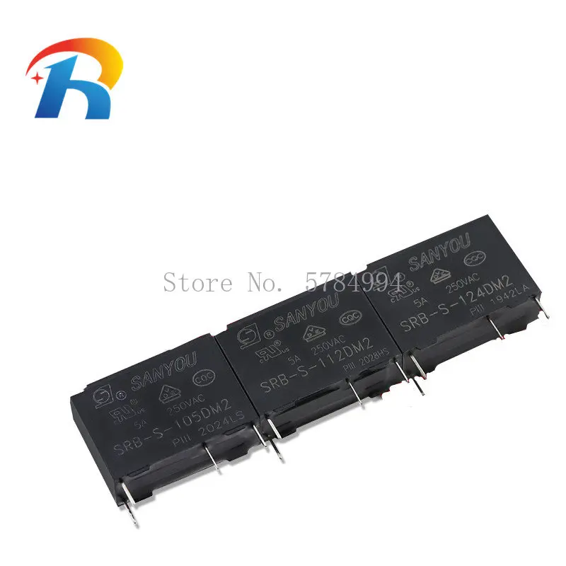 

10 шт., 100% Φ 5A 250VAC 4Pin DC5V 12V 24VDC SRB S 105 112 124DM2