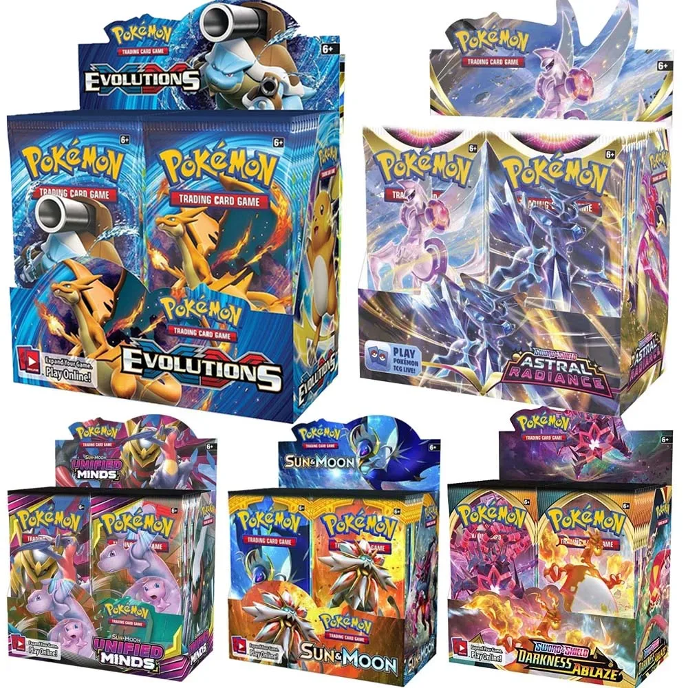

Pokemon Cards TCG: XY Evolutions Sealed Shining Fates Booster Box English French Spanish Collectible Trading Vmax Card Game Toy