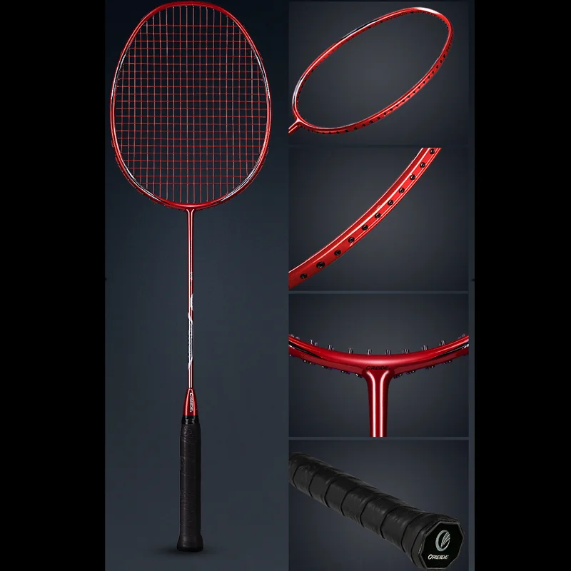 

New Badminton Racket Outdoor Indoor Training Racket Carbon Fiber Badminton Racket Offensive Durable with Bag