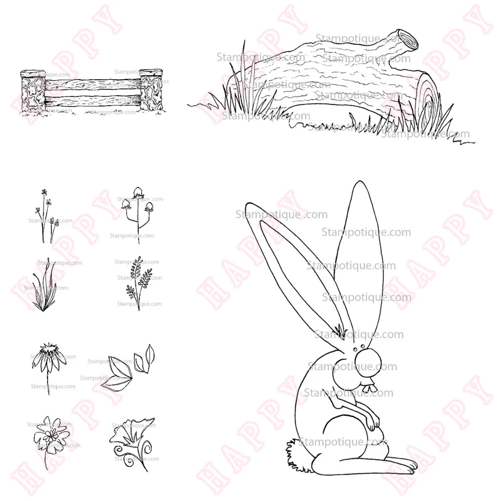

New Metal Cutting Dies Stamps Flower Rabbit Stone Fence Scrapbook Diary Decoration Embossing Template DIY Greeting Card Handmade