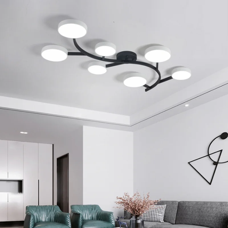 Nordic LED 220V ceiling lamp creative personality wrought iron living room dining room lamp home simple modern bedroom lamp