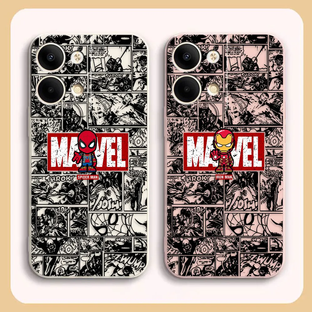 

Case For OPPO RENO 8 7 9 6 7SE 5 4 4SE 4 3 4G 5G PRO PLUS Colour Simple Liquid Silicone Case Marvel Iron Spider-Man Comics