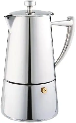 

10-Cup Stainless Steel Stovetop Moka Espresso Maker Milk steam frother Coffee makers Cold brew coffee maker Slim green coffee Co