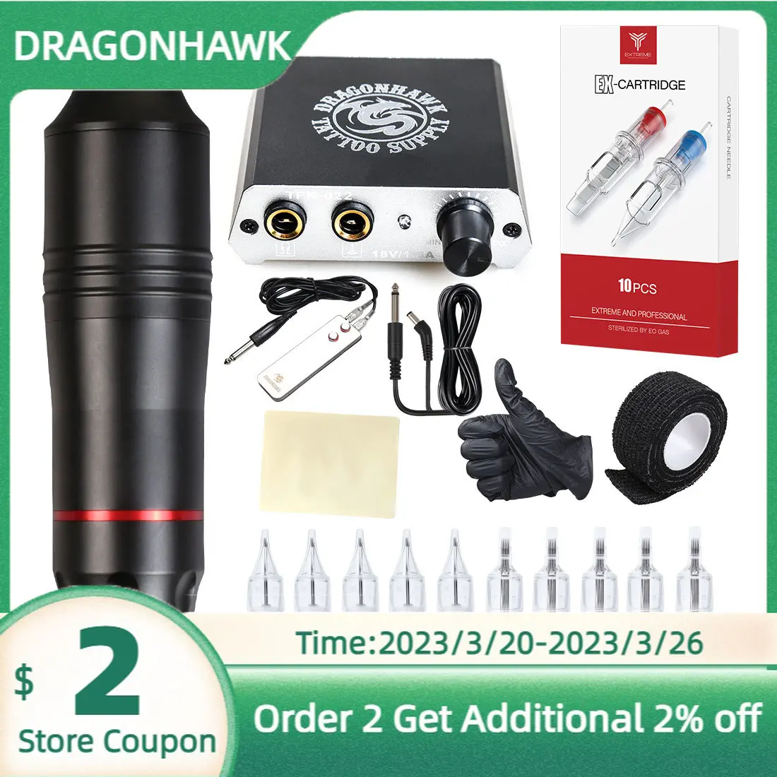 

Профессиональный набор для тату-ручек Compelte, набор для перманентного макияжа, вращающаяся машинка, мини мощная ножная педаль, тату-картридж, поставка