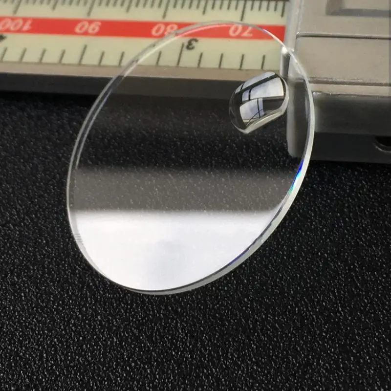 1.5mm Thick Date Window Watch Glass Round Flat Mineral Timepiece Crystal with Bubble Magnifier 25mm-36mm Diameter YZC891