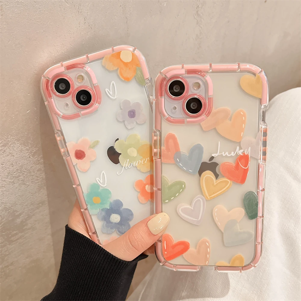 

Love Soft and Shockproof Bumper Transparent Phone Case Suitable for iPhone 11 12 13 Pro Max XS Max X XR Silicone Back Cover