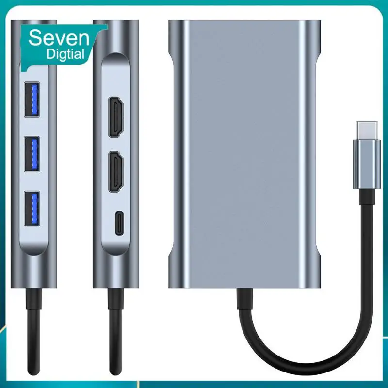 

Fast Charging Type C To 4k Hd Adapter Multi-function Aluminum Alloy 8 In 1 Docking Station 1080p Portable Type-c Splitter