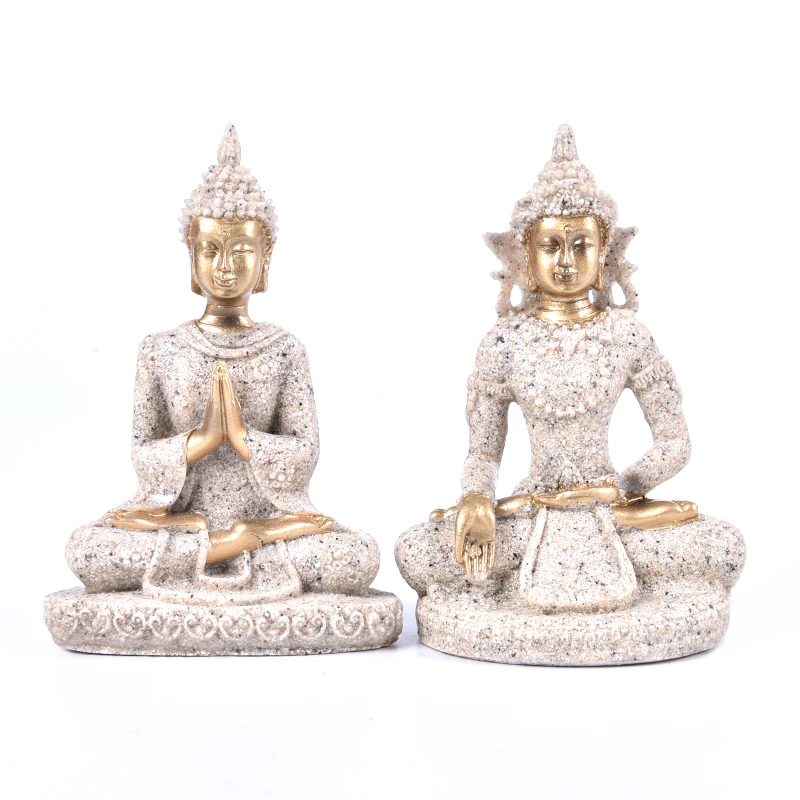 

Buddha Statue Thailand Buddha Sculpture Figure Model Hindu Fengshui Figurine Meditation Miniature Interior Room Home Decoration