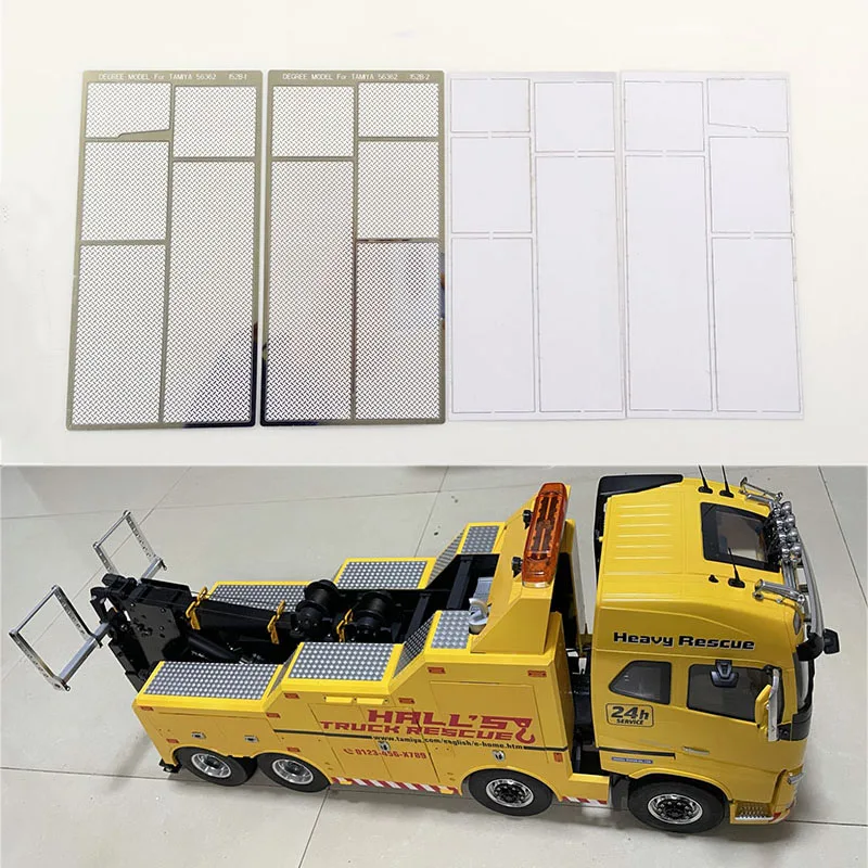 

Metal Decoration Skid Plate Upgrade for 1/14 Tamiya RC Truck Trailer Tipper Volvo 56362 Ambulance Car Diy Parts