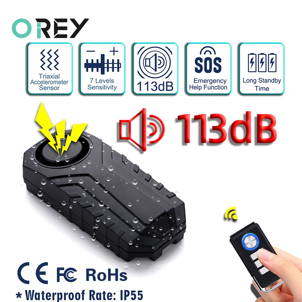 

Remote Control Bike Motorcycle Electric Car Vehicle Security Anti Lost Remind Vibration Warning Waterproof Alarm Sensor