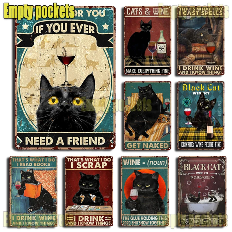 

Black Cat Metal Wall Decor Black Cat Winery Don T Tell Me What To Do Tin Sign Decoration Vintage Chic Metal Wall Decor Art Gifts