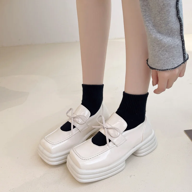 

Женские кроссовки на массивной платформе с бантом, демисезонные классические кроссовки в стиле «Лолита», 2022