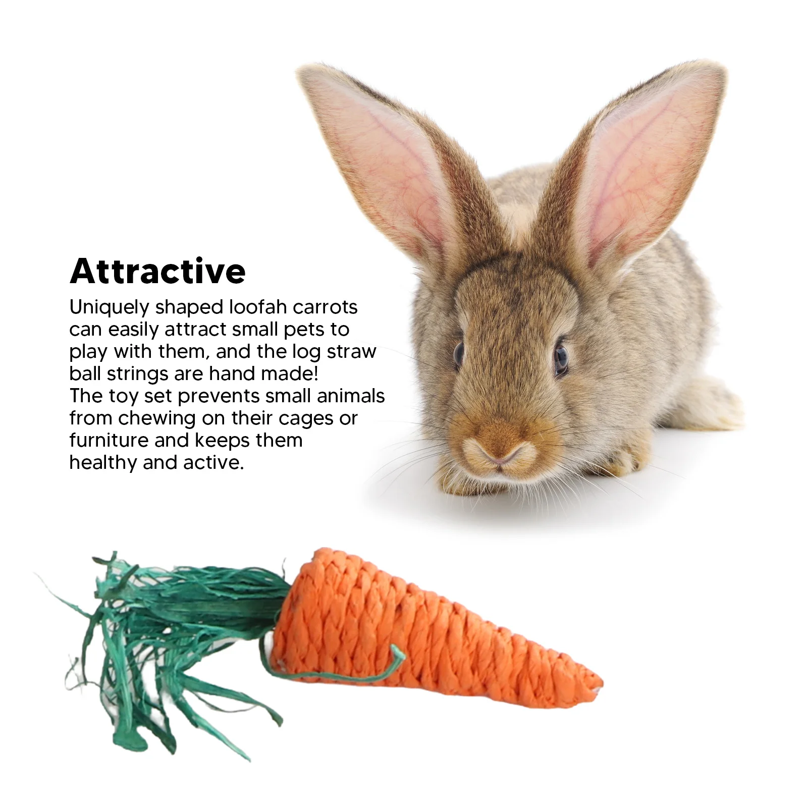 Подвесные жевательные игрушки в виде кролика деревянная игрушка шара из травы