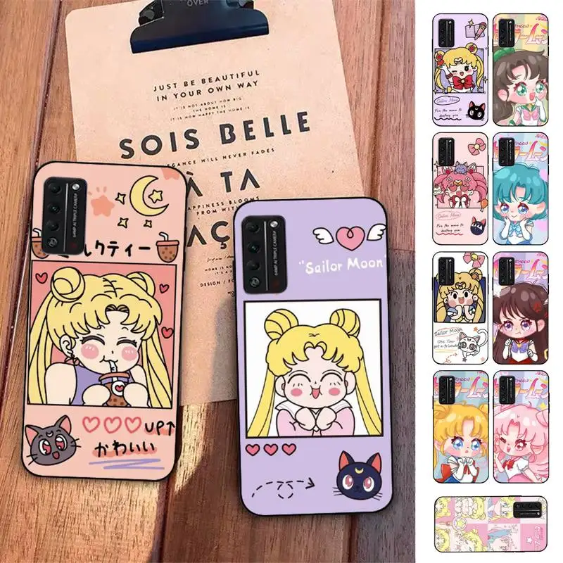 

MINISO Cute Moon Girl Phone Case for Huawei Honor 10 i 8X C 5A 20 9 10 30 lite pro Voew 10 20 V30