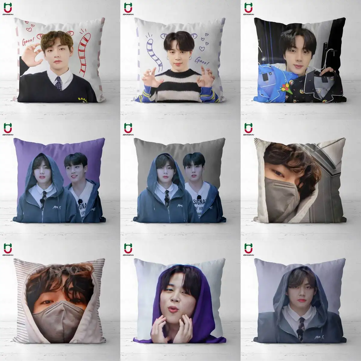 

Подушка в стиле K-POP, искусственная плюшевая наволочка, модель «сделай сам», 69, квадратная наволочка, 40x40 см, 45x45 см