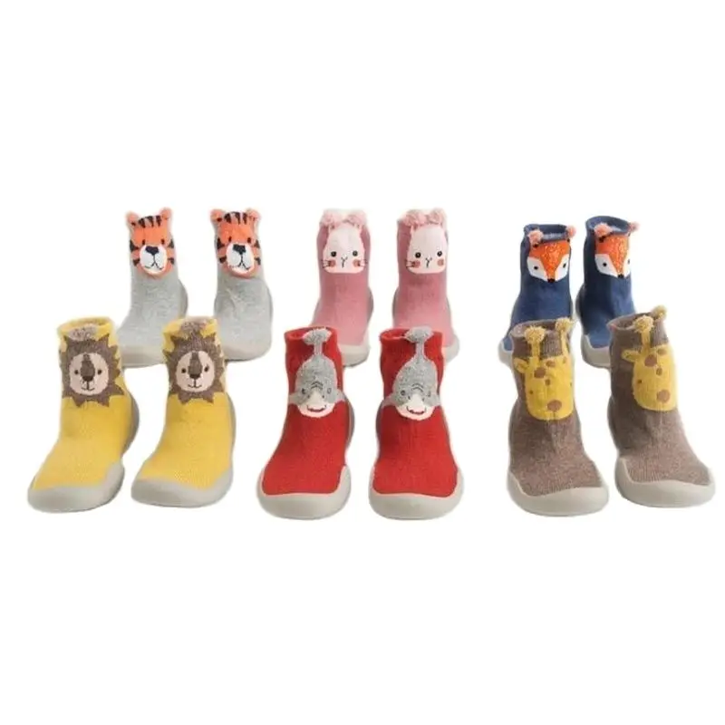 

Baby Toddler Shoes Baby Shoes Anti-slip Fox Tiger Animal Pattern Thickening Shoes Sock Floor Shoes Foot Socks Animal Style