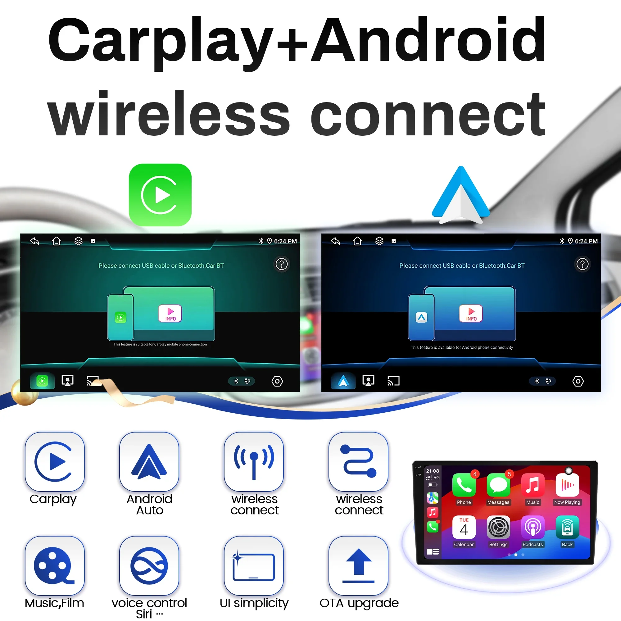 Фото 9-дюймовый автомобильный радиоприемник Android 16 для Fiat Ducato, Peugeot Boxer, Citroen Jumper 2 2006-2022, Carplay, мультимедиа, навигация, 2K QLED экран №3