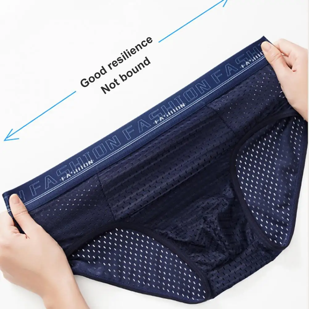 

Мужские трусы Colorfast с буквенным принтом, Нескользящие Мужские дышащие трусы с дырками, тонкие сексуальные трусы, поглощающие пот