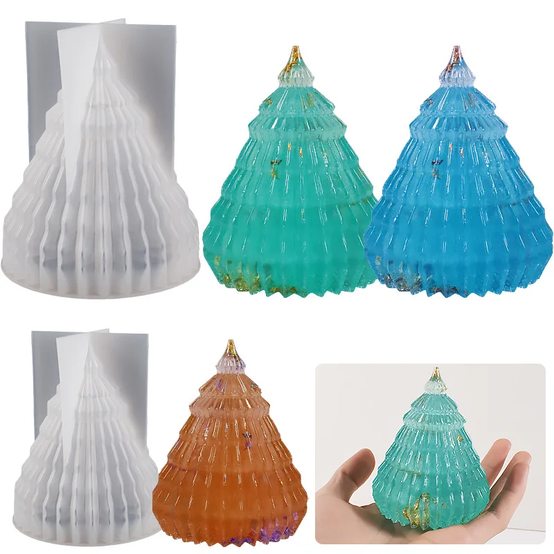 

New 3D Christmas Tree Silicone Candle Mold DIY Aromatherapy Candle Soap Craft Gift Making Plaster Resin Casting Molds Home Decor