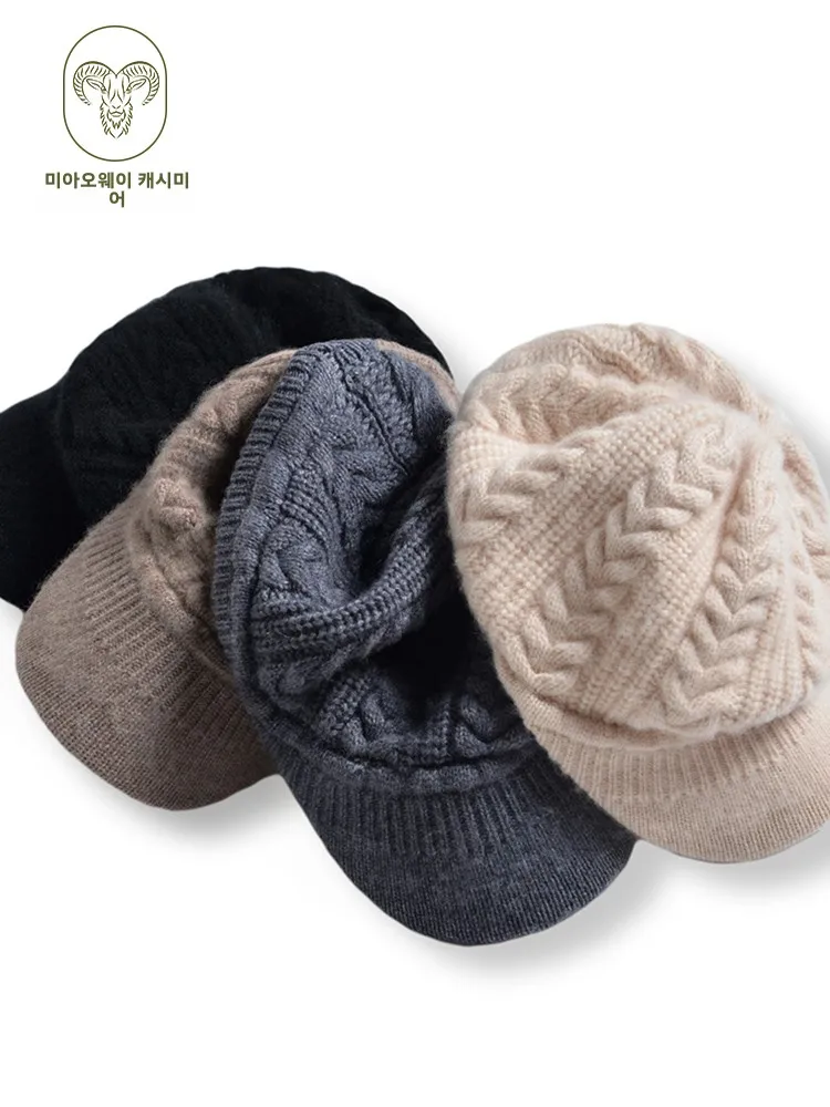 2024 осенне-зимняя новая женская шляпа с полями из % чистого кашемира повседневная