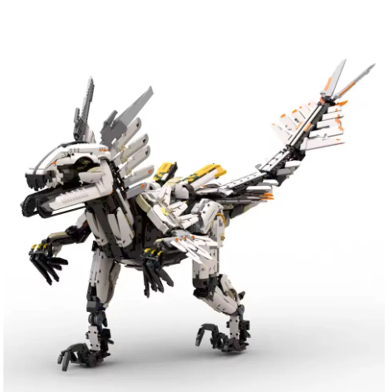 Фото В наличии MOC Horizons Dawn Game Claw Monster с длинной шеей Mecha Beast Tooth Строительные блоки Механические кирпичи-жирафы Monster №2