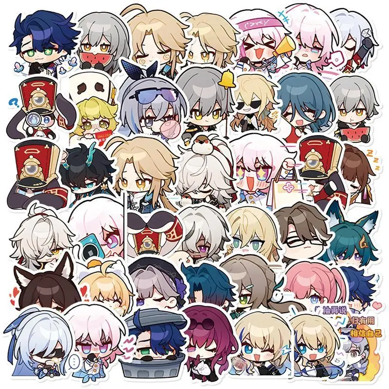 50 шт. аниме Honkai: Star Rail Jing Yuan наклейки с лезвием для ноутбука гитары телефона