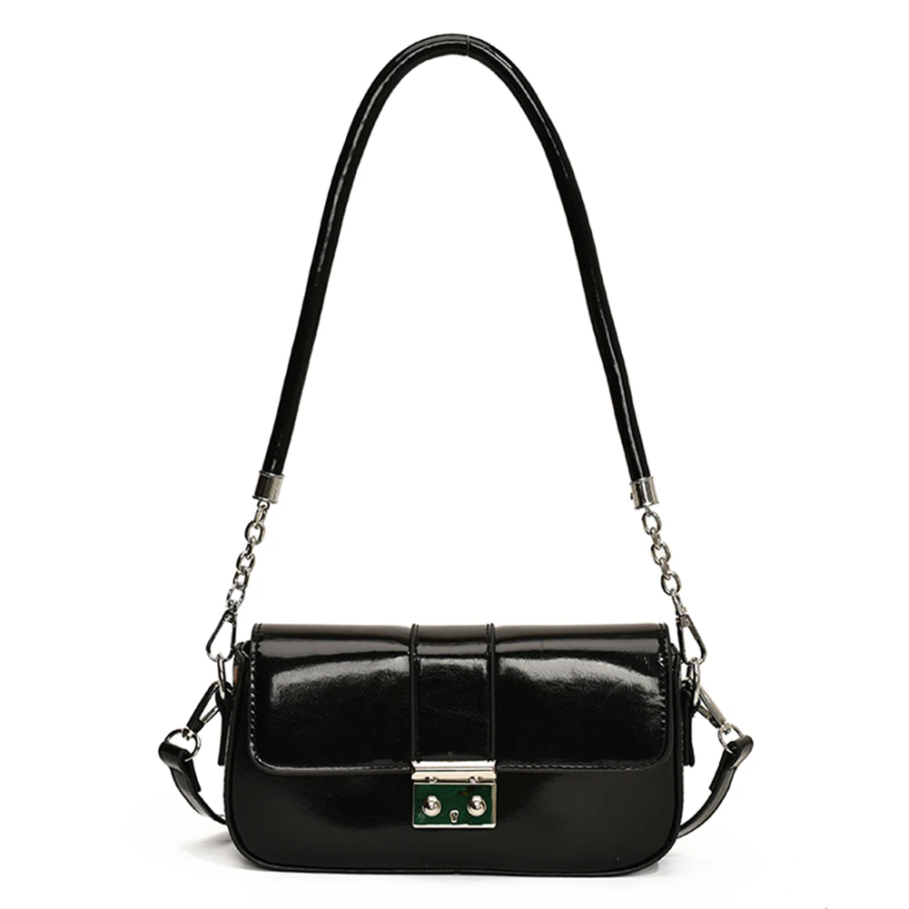 Женская блестящая сумка на плечо из искусственной кожи простая для подмышек