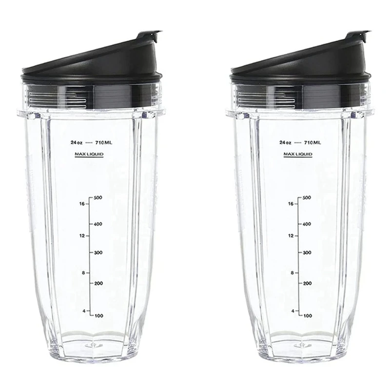 

2X Blender Cup Replacement For Nutri Ninja Blender Cup, Blender Replacement Parts, Blender Parts (24 Oz/710 Ml)