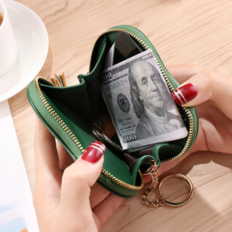 Маленькие кошельки в форме сердца с брелоком из искусственной кожи