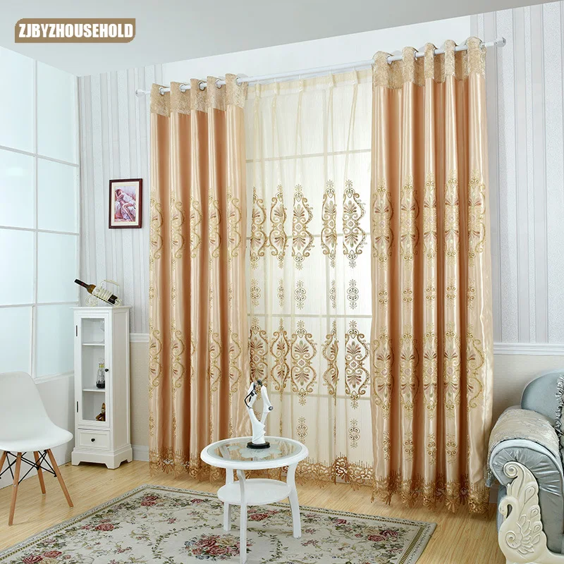 

Индивидуальные шторы для гостиной Bedrom светильник Европейском стиле, роскошные высокоточные вышитые светонепроницаемые оконные шторы