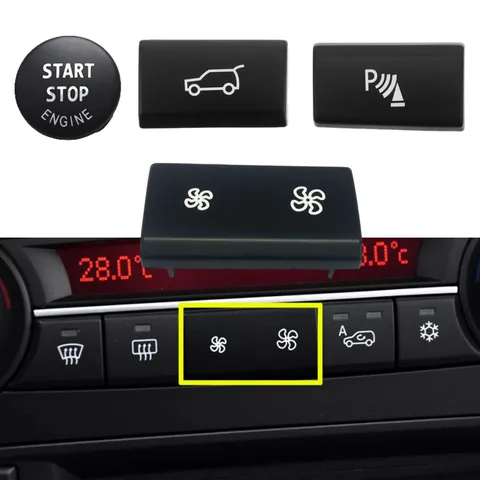 Для BMW X5 X6 E70 E71 E72 Регулятор громкости вентилятора приборной панели, кнопка регулировки громкости, вентиляционная решетка переменного тока, задний переключатель багажника, замена клавиши старта и остановки