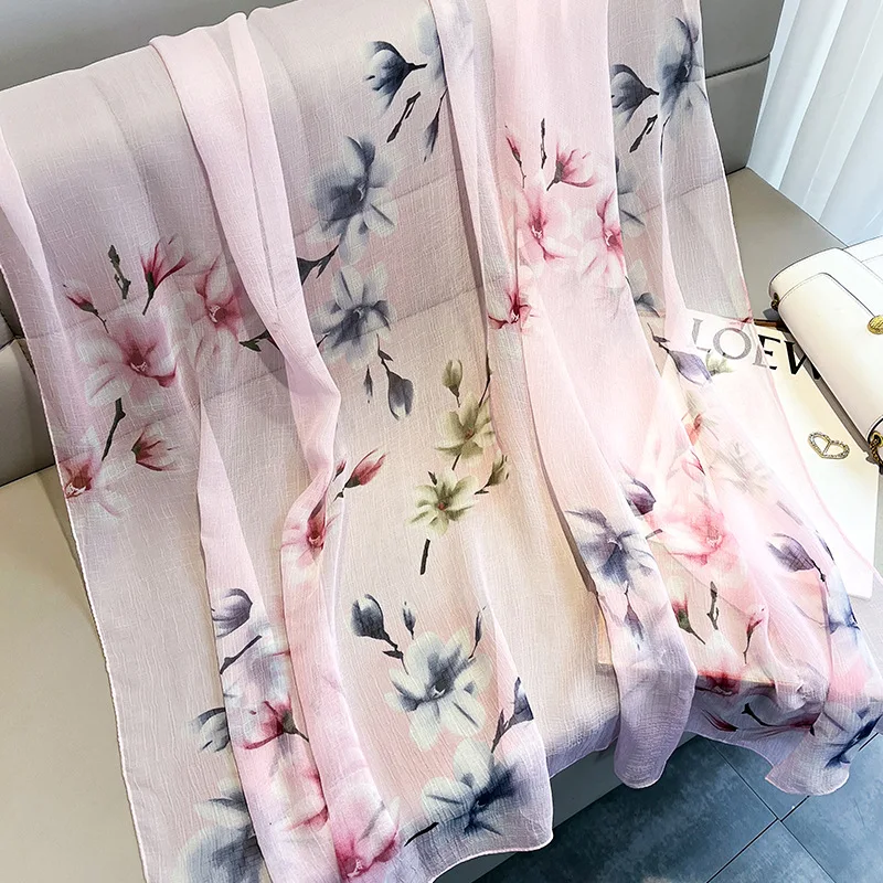 Женский шифоновый шарф модные летние шелковые шарфы шали оверсайз женские