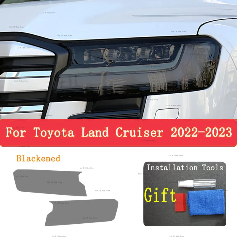 Фото Для TOYOTA LAND CRUISER (2022 2023) модификация пленки для фар, автомобильная наклейка против царапин, специальный прозрачный защитный фильтр из ТПУ №1